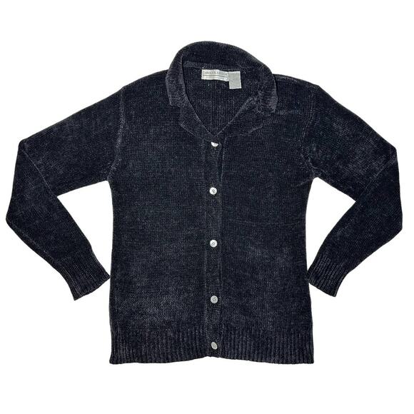 Carolyn Taylor Black Woman's Button Front Cardigan Small - Picture 1 of 5